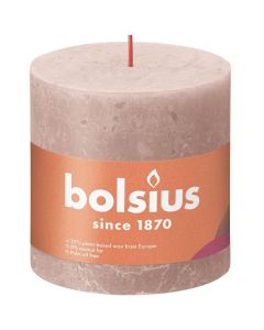 Bolsius poeder roze rustiek stompkaarsen 100/100 (62 uur) Eco Shine Misty Pink