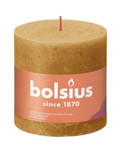 Bolsius geel rustiek stompkaars 100/100 (62 uur) Eco Shine Honeycomb Geel
