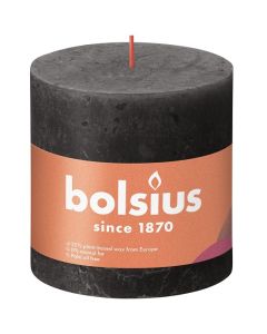 Bolsius antraciet rustiek stompkaars 100/100 (62 uur) Eco Shine Stormy Grey
