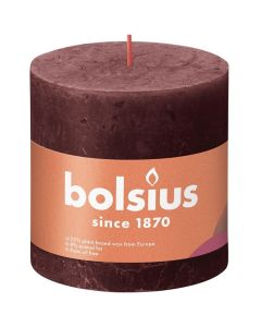 Bolsius wijnrood rustiek stompkaarsen 100/100 (62 uur) Eco Shine Velvet Red