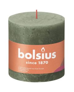 Bolsius olijfgroen rustiek stompkaarsen 100/100 (62 uur) Eco Shine Fresh Olive