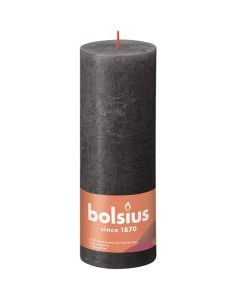 Bolsius antraciet rustiek stompkaarsen 190/68 (85 uur) Eco Shine Stormy Grey