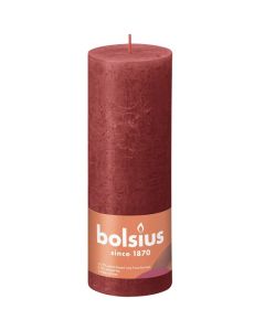 Bolsius rood rustiek stompkaarsen 190/68 (85 uur) Eco Shine Delicate Red