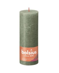Bolsius olijfgroen rustiek stompkaarsen 190/68 (85 uur) Eco Shine Fresh Olive