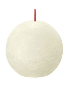 Bolsius ivoor rustiek bolkaars Ø 76 mm (25 uur) Eco Shine Soft Pearl