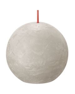 Bolsius lichtgrijs rustiek bolkaars Ø 76 mm (25 uur) Eco Shine Sandy Grey