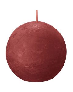 Bolsius rood rustiek bolkaars Ø 76 mm (25 uur) Eco Shine Delicate Red