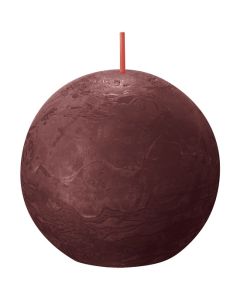 Bolsius wijnrood rustiek bolkaars Ø 76 mm (25 uur) Eco Shine Velvet Red 