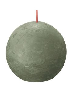 Bolsius olijfgroen rustiek bolkaars Ø 76 mm (25 uur) Eco Shine Fresh Olive