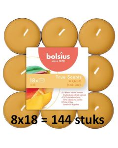 144 stuks Bolsius mango geurende theelichtjes