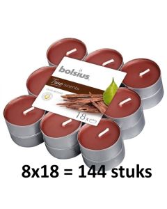 144 stuks Bolsius oldwood geurtheelichtjes