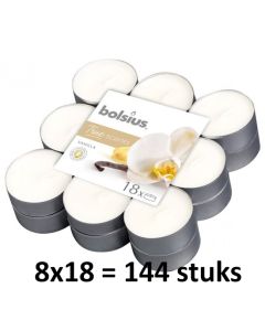 144 stuks Bolsius french vanilla geurtheelichtjes
