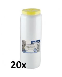 20 stuks Bolsius noveenkaarsen nr. 12 wit 180/67 mm (216 uur) - grootverpakking