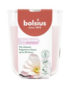 Bolsius geurglas magnolia geurkaarsen 97/85 (45 uur) true scents verpakt per 4 stuks