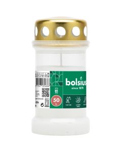 Bolsius graflicht transparant met regen deksel nr. 3 133/67 (50 uur) verpakt per 6 stuks