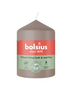 6 stuks Bolsius taupe stompkaarsen 80/58 mm (17 uur) - grootverpakking