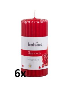 6 stuks Bolsius pomegranate geurkaarsen