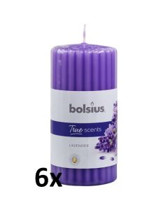 6 stuks Bolsius french lavender geurkaarsen