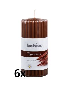 6 stuks Bolsius old wood geurkaarsen