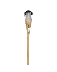 Solar zonnecel bamboe tuinfakkels in een set van 6 stuks voor een sfeervolle tuin in de avond