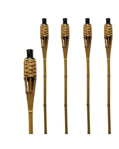 Luxe, 120 cm hoge bamboe tuinfakkels compleet met lont