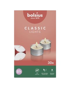 Bolsius classic lights witte 8-uurs waxinelichtjes verpakt per 180 stuks