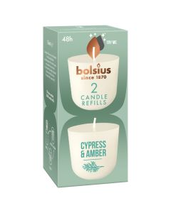 Bolsius clean light navullingen (24 uur) cypress en amber verpakt per 12 stuks