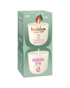 Bolsius clean light navullingen (24 uur) gardenia en fig verpakt per 12 stuks