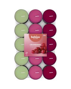Bolsius cranberry geurtheelichtjes (3 uur) verpakt per 240 stuks