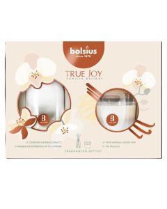 Bolsius giftsets true joy vanilla delight met vanille geurkaars en geurstokjes