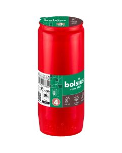 Bolsius graflichten rood transparant herdenkingskaars nr. 4 140/57 (75 uur) verpakt per 20 stuks