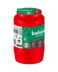 20 stuks Bolsius grafkaarsen rood nr. 3 compo 94/57 mm (50 uur) - grootverpakking