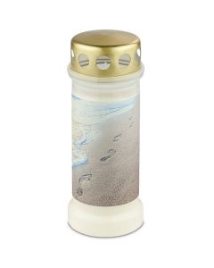 Bolsius witte graflicht met regen deksel nr. 6 173/67 (70 uur) strand