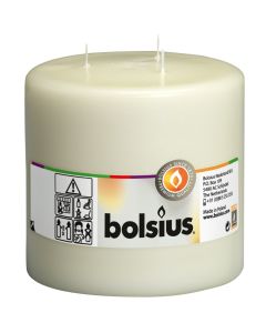 Bolsius ivoor 3 lonten mammoetkaars 150/150 (75 uur)