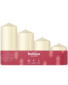 Bolsius ivoor stompkaarsen assorti Ø 48mm soft pearl verpakt per 10 trays
