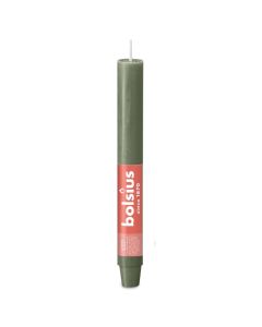 9 stuks Bolsius olijfgroene rustieke XL dinerkaarsen 230/30 mm (15 uur)