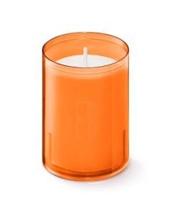80 stuks Bolsius relight kaars in oranje kunststof kaarsenhouder, voordeel verpakking