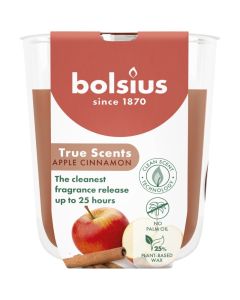 Bolsius geurglas appel kaneel geurkaars 80/73 mm (25 uur)