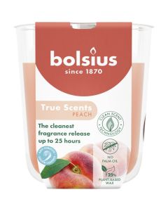 6 stuks Bolsius geurglas perzik geurkaarsen 80/73 mm (25 uur) - grootverpakking