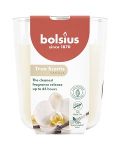 Bolsius true scents vanille glazen geurkaarsen 97/85 mm (45 uur) verpakt per 4 stuks
