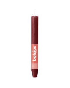 Bolsius wijnrood rustiek XL tafelkaarsen- dinerkaarsen 230/30 (15 uur) velvet red