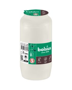 Bolsius grafkaars wit nr. 5 compo 141/67 mm (100 uur)