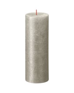 Bolsius metalliek zilver gelakte rustieke stompkaarsen 190/68 (85 uur) Shimmer Metallic Champagne