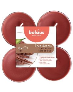 Bolsius oud hout - oud wood maxi geurtheelichtjes 8 stuks