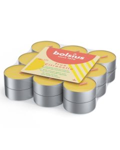 18 stuks Honiggele citronella geurtheelichtjes van Bolsius