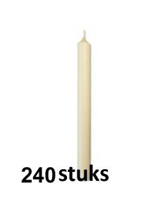 240 stuks KF Huismerk ivoor tafelkaarsen 250/23 mm (12 uur) Hoogwaardige horeca kwaliteit - grootverpakking