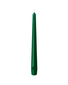 50 stuks dinerkaarsen van 24,5 cm lengte in de kleur donkergroen, als voordeelverpakking