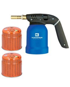 KF Huismerk gasbrander - Vuurblik aansteker 24 cm inclusief 2 stuks gasbus