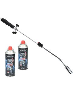 KF Huismerk gasbrander lang - Vuurblik aansteker 80 cm inclusief 2 stuks gasbus