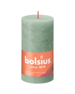 Bolsius jade groen rustiek stompkaarsen 130/68 (60 uur) Eco Shine Jade Green